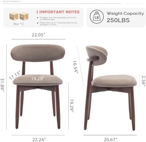 COLAMY Wooden Dining Chairs Set of 4, Upholstered Kitchen Side Chair - Image 2
