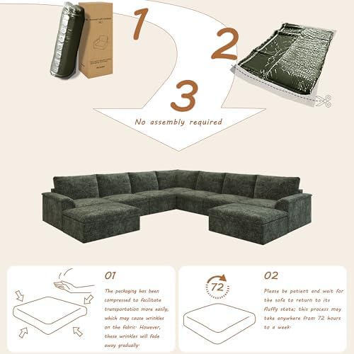 EASE MOOSE Boneless Couch for Living Room, Large Modular Sectional - Image 3