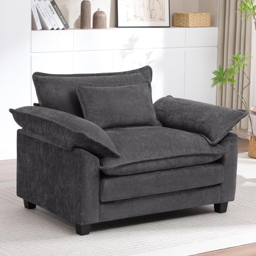 Chenille Oversized Accent Chair, Comfy Armchair by choairy
