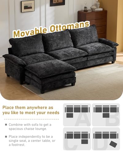 Karl home 122" 3-Seat L-Shaped Sectional Couch - Image 3