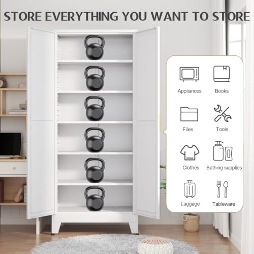 GAIOUS 75.2" Tall Pantry Cabinet, Kitchen Pantry Storage Cabinet - Image 3