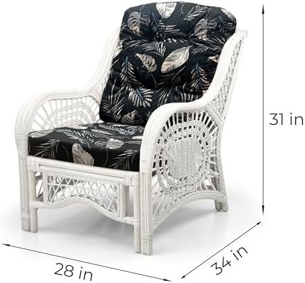 Malibu Lounge Living Accent Armchair Natural Rattan Wicker Handmade Design - Image 2