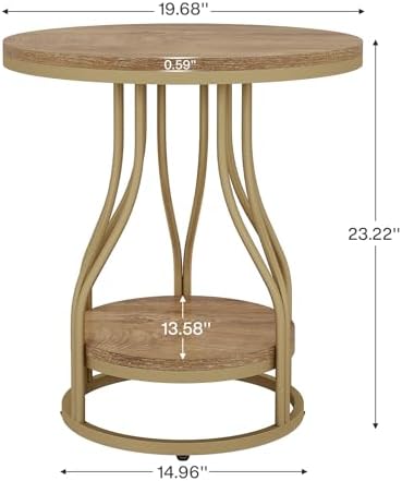 Round 2-Tier End Table, Small Side Table - Image 2