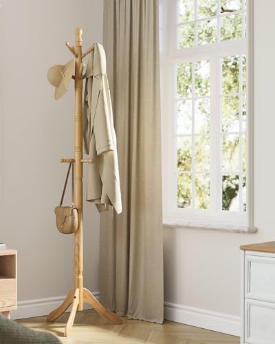 VASAGLE Freestanding Coat Rack, Rubber Wood Coat Tree - Image 6