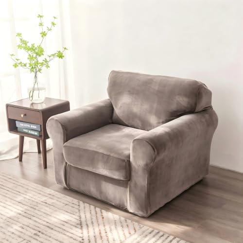 Luxury Velvet Sofa Covers for 1 Cushion Couch by HOMECOVER