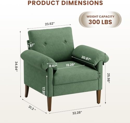 Accent Chair, Modern Upholstered Corner Chair - Image 2