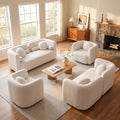 4-Piece Curved Sofa Set, 2 Loveseats & 2 Accent Chairs by Alyncasa