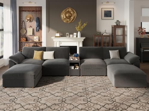 EASE MOOSE Oversized U Shape Sectional Modular Sofa, Large Deep Seat Couch - Image 4