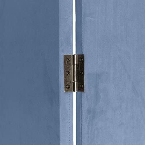 Red Lantern 6 ft. Classic Arch Velvet Room Divider Blue 3 Panel - Image 6