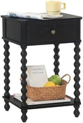 AWASEN Black Nightstand, Bedroom Side Table by AWASEN