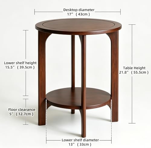 Solid Wood Round Side Table for Living Room - Image 2