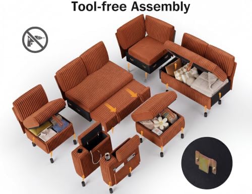 WEUP 111" Modular Sectional Sleeper Sofa - Image 4