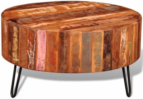 vidaXL Coffee Table Solid Reclaimed Wood Round by vidaXL