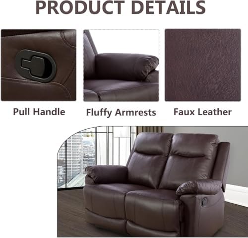 3 piece Reclining Living Room Set, Leather Reclining Living Room Furniture Set - Image 3