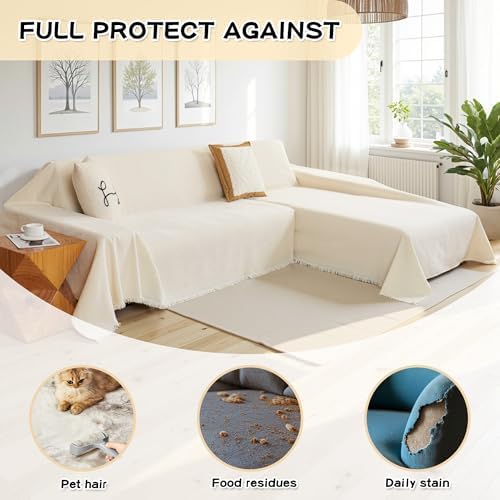 MYSKY HOME Couch Cover for Sectional Sofa, 2 Pieces - Image 3