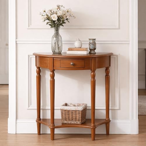 Half Moon Console Table Solid Wood Vintage Entryway Table by %F0%9D%97%9F%F0%9D%97%B2%F0%9D%97%B3%F0%9D%97%B2%F0%9D%97%B1%F0%9D%97%BF%F0%9D%97%AE%F0%9D%98%80%F0%9D%98%81%F0%9D%97%B6%F0%9D%97%B0%F0%9D%97%B6%F0%9D%98%81%F0%9D%98%86