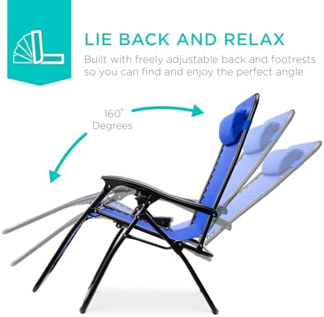 Best Choice Products Zero Gravity Chair Recliner, Cobalt Blue - Image 4