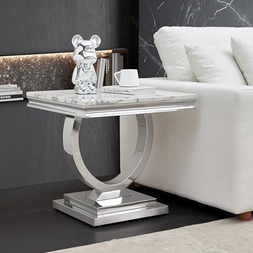 Henf 3 Piece Living Room Table Set, Faux Marble Coffee Table & Console Table & - Image 5