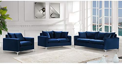 Meridian Furniture Naomi Collection Modern | Contemporary Black Velvet - Image 7