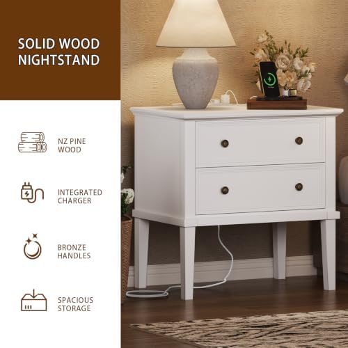 IKENO Solid Wood Nightstand - Image 3