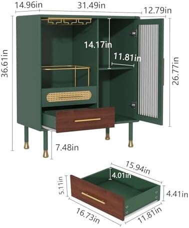ARTPOWER Modern Coffee Bar Cabinet - Image 2