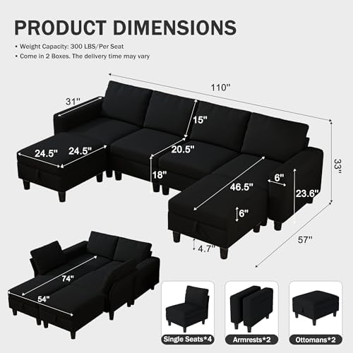 110" Modular Sectional Sofa - Image 2