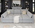 Oversized Modular Sectional Sleeper Sofa Bed Cloud Couches Gray by Kalafini