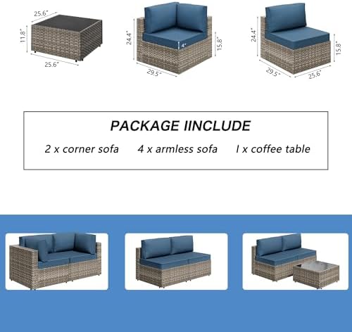 7 Piece Outdoor Patio Furniture Set - Image 4