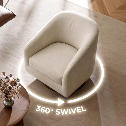 ModernMate Swivel Accent Chair Set of 2, No Assembly Required 360° Upholstered - Image 4