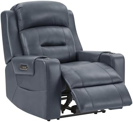 Watson & Whitely Genuine Leather Lay Flat Power Recliner Chair by WatsonWhitely