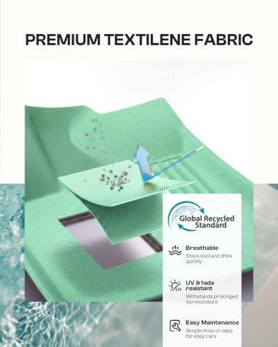 Outdoor Lounge Chair Set of 4, Aluminum Pool Lounge Chairs - Image 5