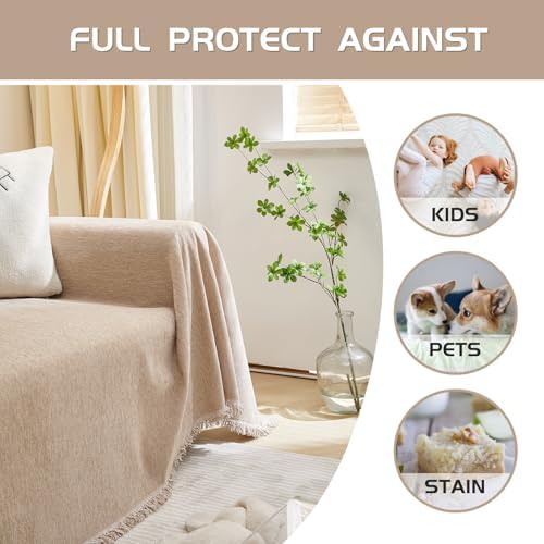 MEETSKY Sofa Covers for Sectional Sofa Set Couch Cover for Dogs Throw Couch - Image 7