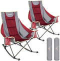 SUNNYFEEL Oversized Folding Rocking Camping Chair 2 Pack, 500lbs Red by SunnyFeelCamping