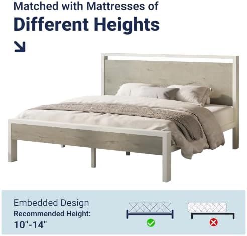 Allewie King Size Bed Frame, Heavy Duty 12 Metal Slats Support - Image 7