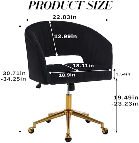 KCC Vanity Chair Velvet Desk Chair - Image 3