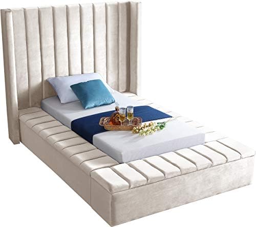 Meridian Furniture Kiki Collection Modern | Contemporary Velvet Upholsterd Bed by Unknown