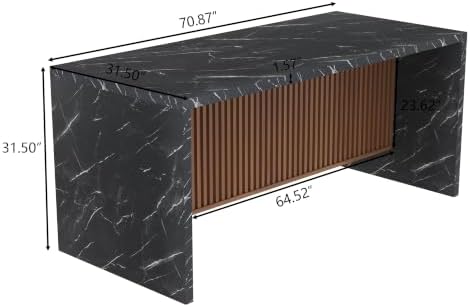 71" Large Imitation Marble Dining Table - Image 2