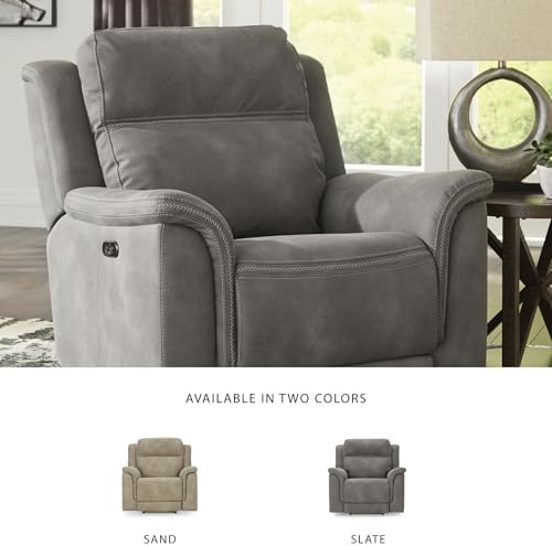 Signature Design by Ashley Power Recliner, Slate Zero Wall - Image 6