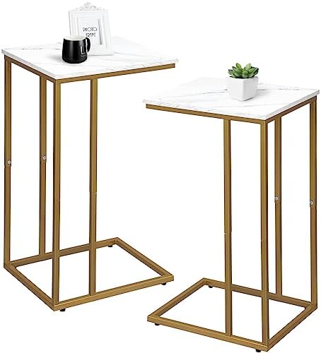 Possile C Shaped End Table Set of 2, Small Side Table by Possile