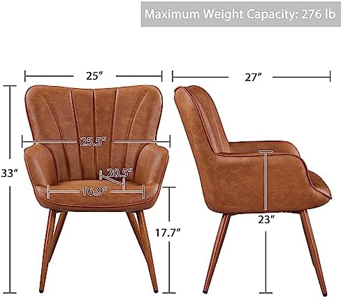 Yaheetech Accent Chairs Set of 2, Upholstered Armchairs - Image 3