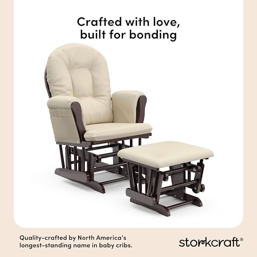 Storkcraft Premium Hoop Glider & Ottoman, Espresso - Image 4