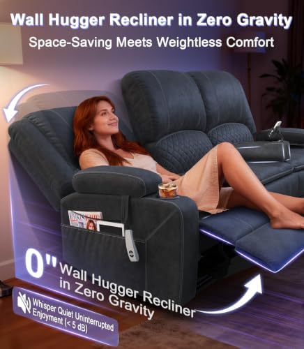 Power 3 Setaer Recliner Sofa, Wall Hugger Loveseat Recliner - Image 3
