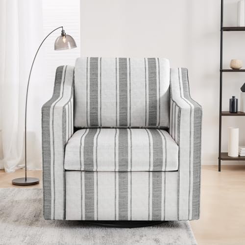Swivel Accent Chair, Striped Armchair by UIXE