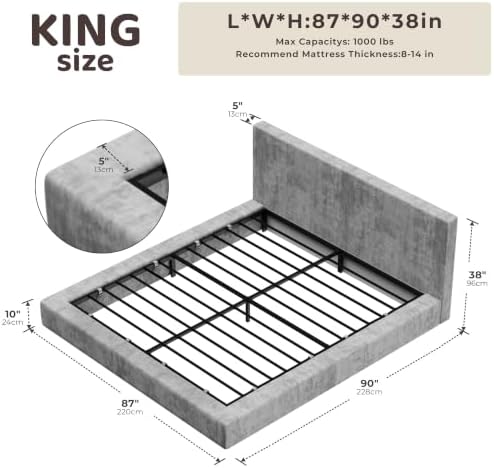 RECCI AirFrame King Size Upholstered Bed Frame - Image 2