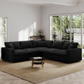 Modern Sectional Linen Couch for Living Room V-Shape Sofas, 5 Seat Modular by Gtilzria