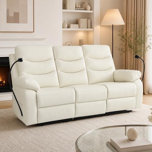 Manual Reclining Sofa, 3 Seat Recliner Couch Sofa, Home Theater Apartment by RIHEREFY