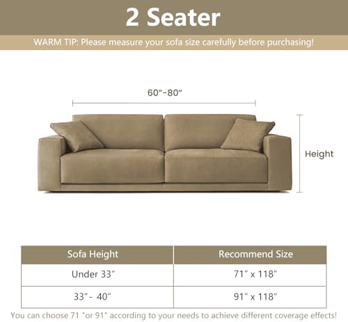 MYSKY HOME Couch Covers for 2 Cushion Couch Sofa, Chenille L Shape Sectional - Image 5