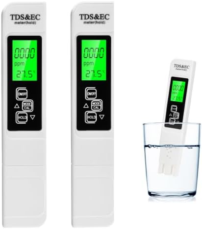 2026 4-in-1 Digital Water Tester 2PCS, 0-9999PPM TDS/EC/Hardness/Temperature by FORIOT