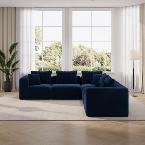 Novilla 106" Modular Sectional Sofa, V Shape Sectional Couch, Modern Cloud by Novilla