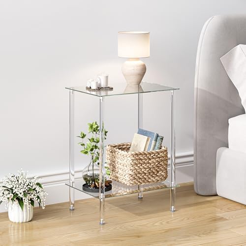 2-Tier Tempered Glass Side Tables - Image 2